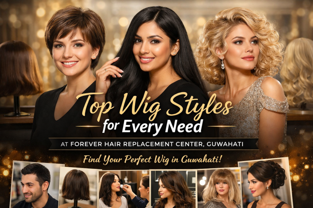 Top Wig Styles for Every Need at Forever Hair Replacement Center, showcasing diverse wig styles for every need