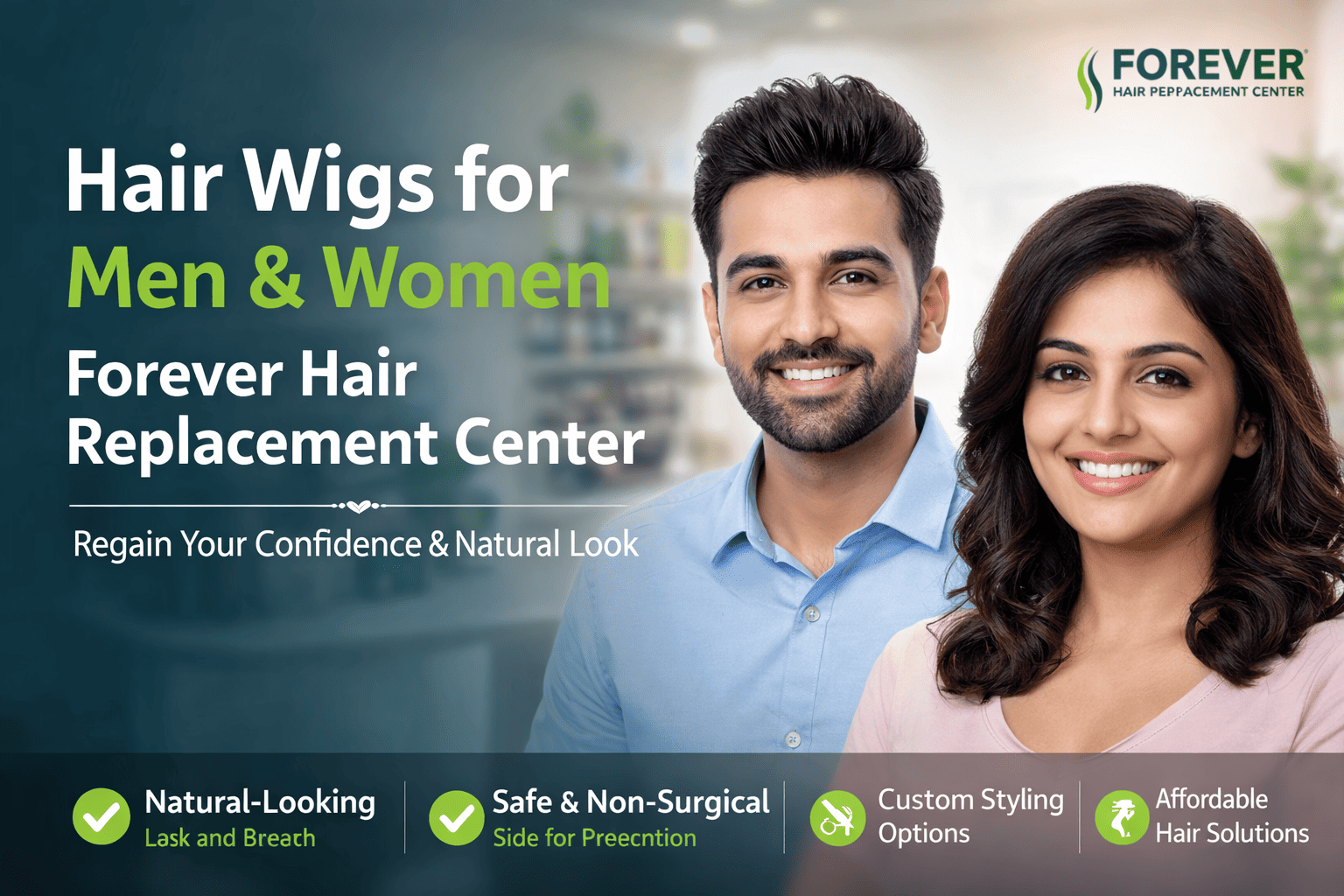 hair wigs for men and women at Forever Hair Replacement Center natural look solution