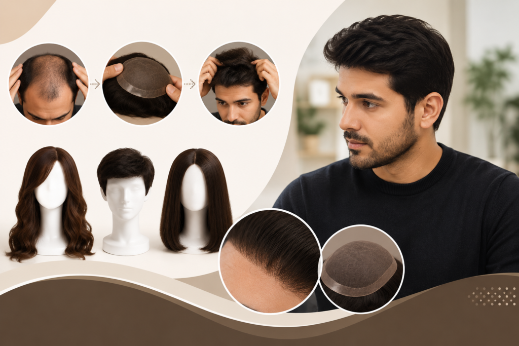 Modern hair replacement and hair wig solutions for men with natural looking hair systems in Guwahati