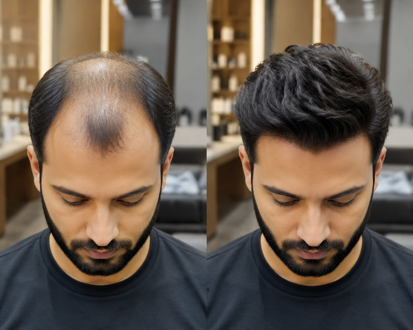Best hair loss solution in Guwahati showing hair wig and hair patch transformation at Forever Hair Replacement Center