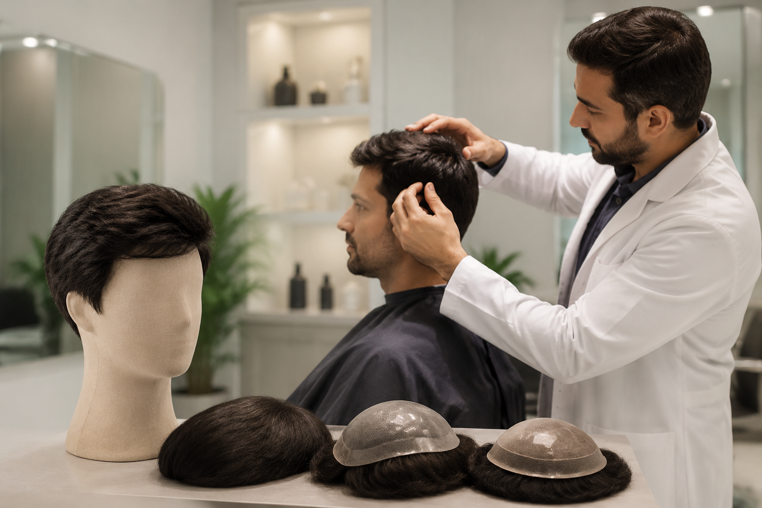 Modern hair replacement clinic interior in Ganeshguri Guwahati with professional setup